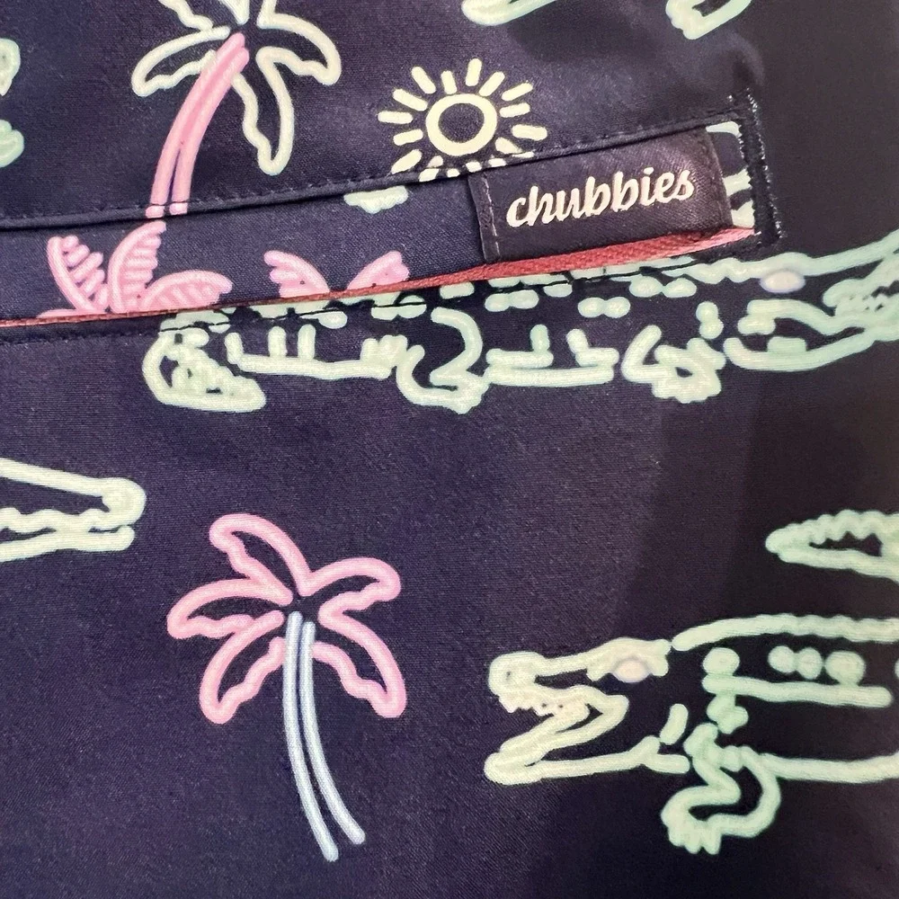 Chubbies Swim Trunks Youth XL 18-20 The Neon Glades NEW Lined Elastic Waist